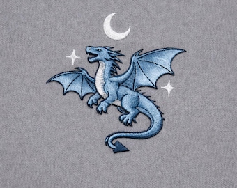 ドラゴンファンタジー刺繍デザイン神話の生き物月星中世魔法デジタルパターン