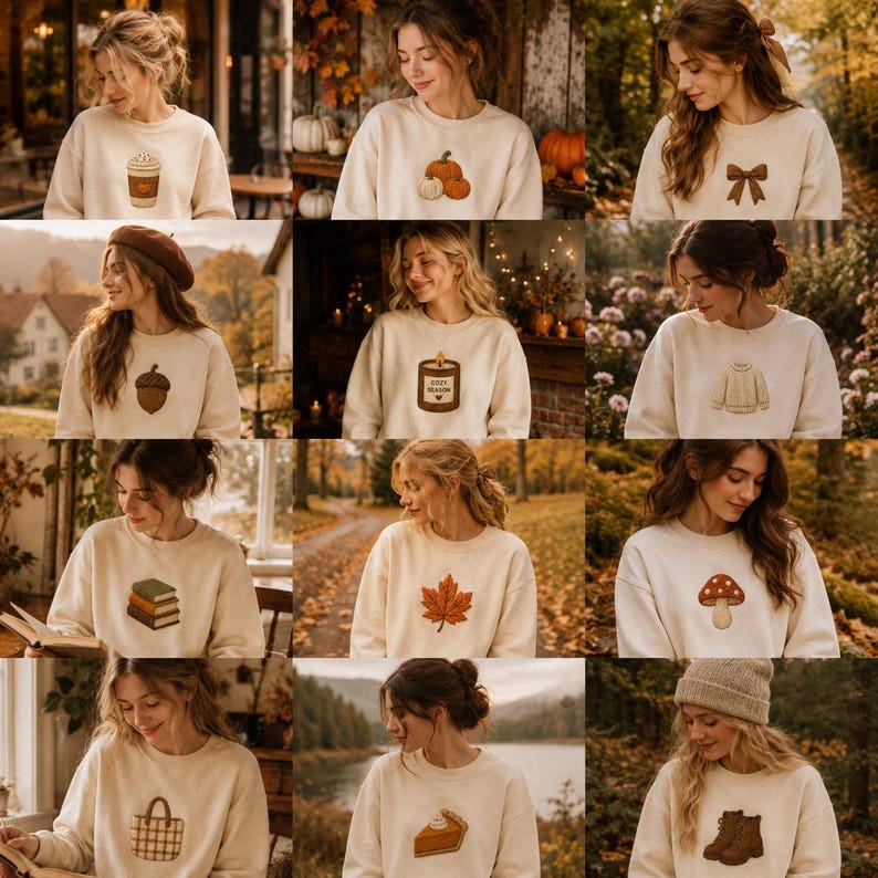 Gemütliches Herbst-Bundle Stickerei Kollektion Saisonales Cottagecore Ernte Kürbis Motive Bild 3