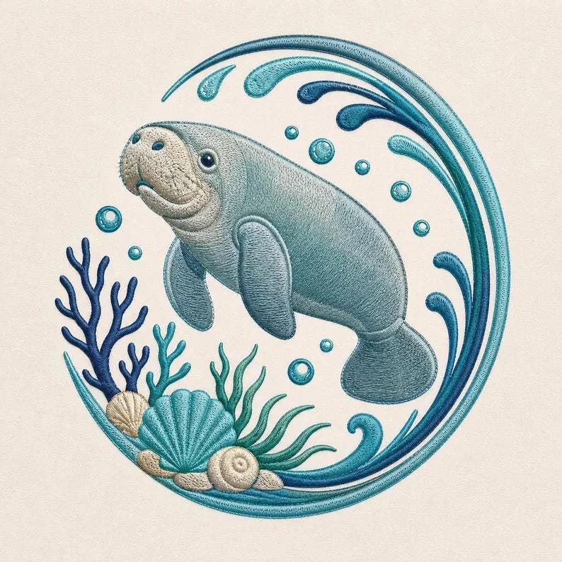 Ocean Friends Bundle Machine Embroidery Designs With Seahorse Turtle ...