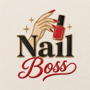 Nail Boss Broderi Design Manikyr Polish Salon Artist Tekniker T-shirt Present