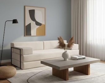 Modern 3-Seater Sleeper Sofa: Convertible Couch Bed for Living Room