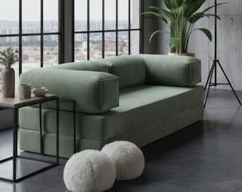 Modern loungefåtölj, hopfällbar futonsoffa, minimalistiska golvsittplatser, mysiga vardagsrumsmöbler