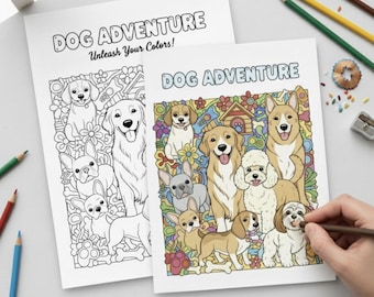 10 Adorable Dog Coloring Pages  | Fun Pet Coloring Sheets for Kids | Easy Dog Coloring Pages | animal coloring Pages | Toddlers Preschoolers