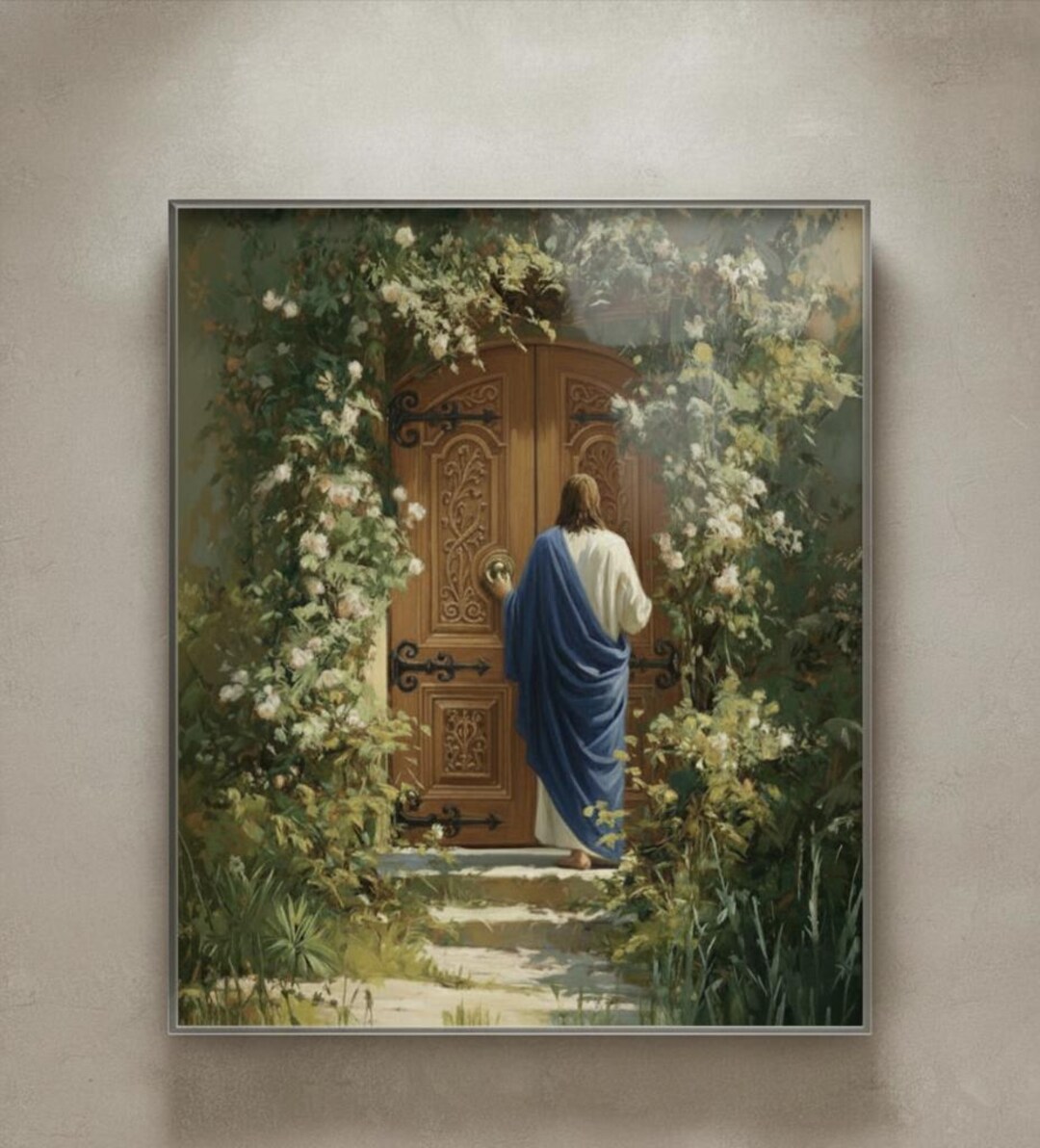 Jesus Knocking at the Door Art Print, Jesus Wall Art, Jesus Printable ...