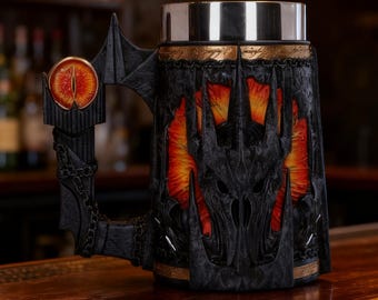 Jarra de cerveza medieval/renacentista de El Señor de los Anillos, ideal como regalo para hombres.