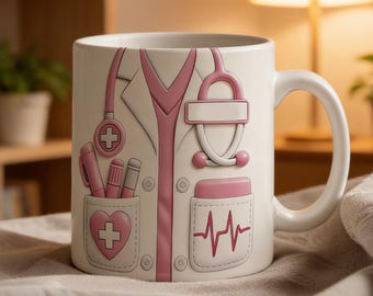 Taza de médico personalizada con nombre: regalo médico personalizado, taza de agradecimiento para enfermeras, regalo de graduación médica
