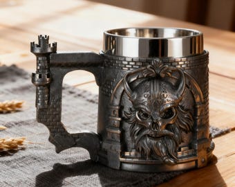 Viking Tankard Mug Medieval Beer Stein | Renaissance Mug for Men Gift