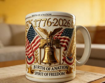 Taza del 250.º aniversario de Estados Unidos / Regalo conmemorativo de Estados Unidos (1776-2026), 330 ml