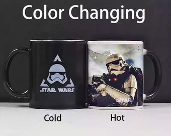 スター・ウォーズ 色が変わるマグカップ – 熱でライトセーバーが浮かび上がるコーヒーカップ、ダース・ベイダー＆ジェダイマグ、SF映画好きへのギフト（彼氏・彼女向け）