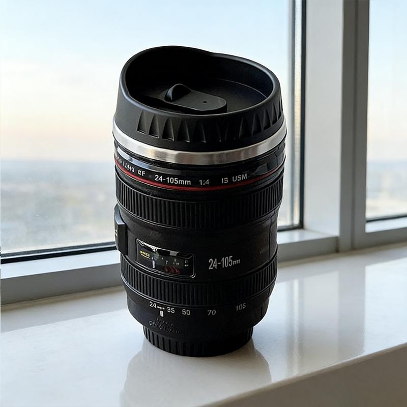 Camera Lens Mug, Photographer Coffee Cup, Clear Lid or Black Lid Style ...