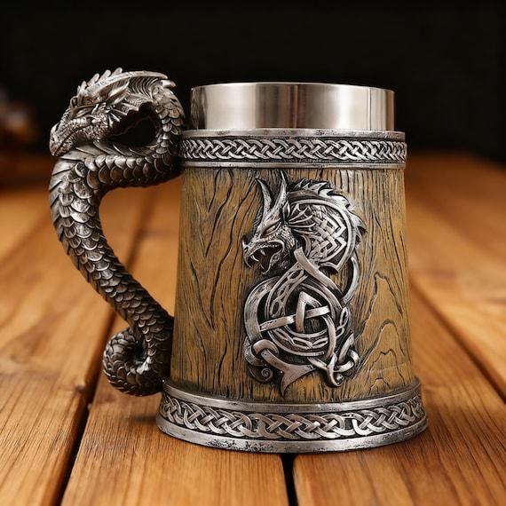 Viking Tankard Medieval Stein | Renaissance Drinking Cup Gift for Men