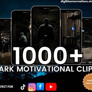 Mörka estetiska motivationsvideor | 1000+ filmiska inspirationsvideor (digital nedladdning)