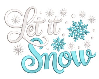 Let It Snow – Winter Snowflake Embroidery Design