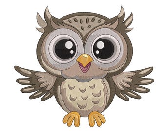 Big-Eyed Owl – Kids Embroidery Design