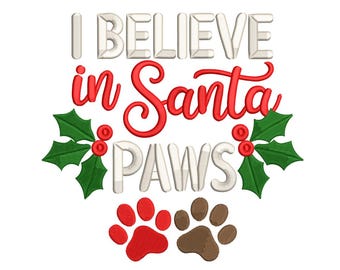Santa Paws Belief – Christmas Pet Embroidery Design