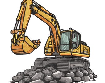 Excavator Construction Embroidery Design-Machine Embroidery Design File