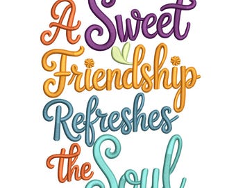 A Sweet Friendship Refreshes the Soul – Embroidery Design
