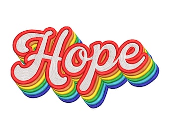 Hope Rainbow Embroidery Design-Embroidery Machine File