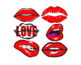 Lips Embroidery Designs. Lipstick Machine embroidey Files