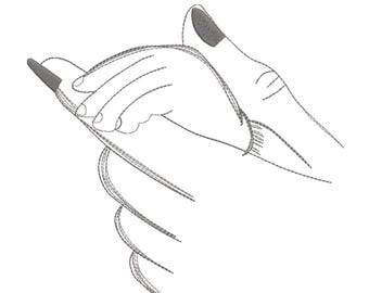 Angel Wings Line Art Embroidery  Design– Minimal Embroidery File