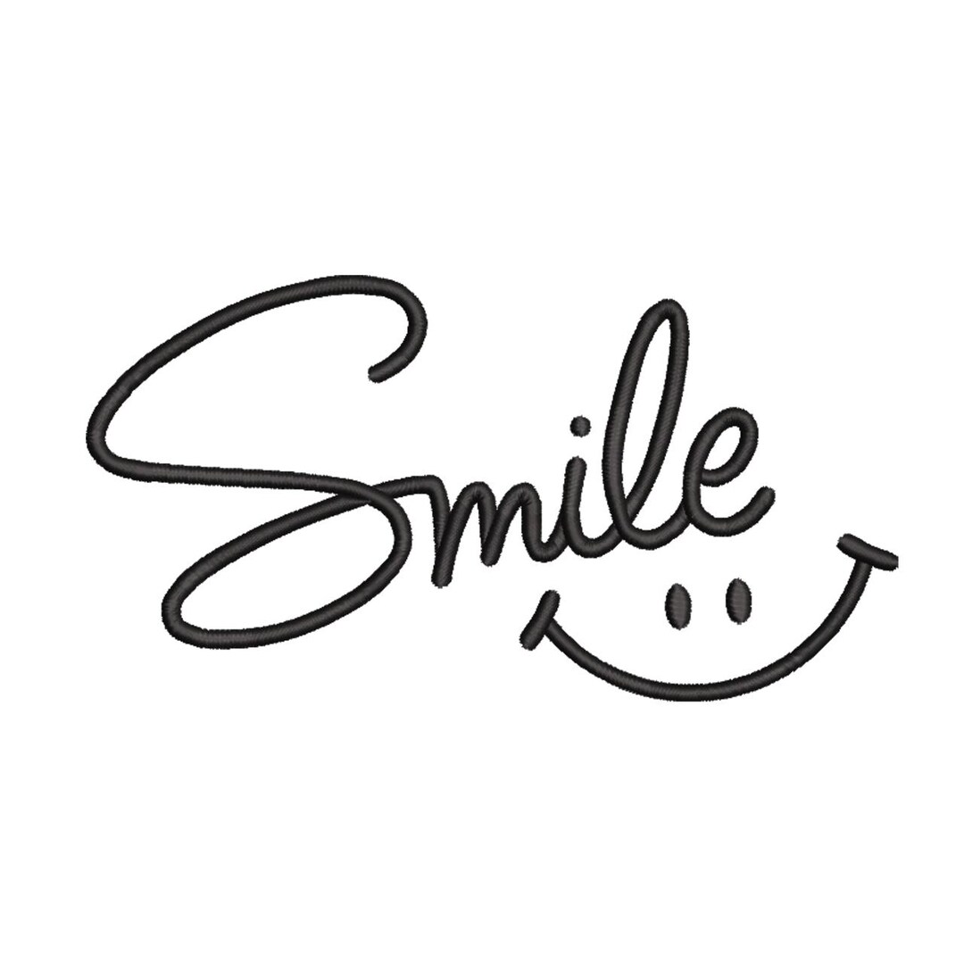 Smiley Day Script Smile Script With Smiley Face Embroidery Design– Embroidery File - Etsy