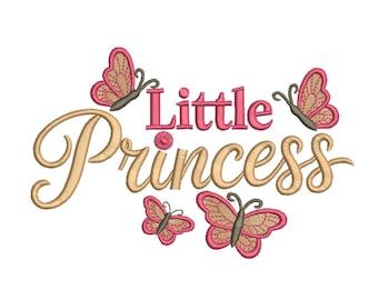 Little Princess Butterfly Machine Embroidery Design-Embroidery Machine File