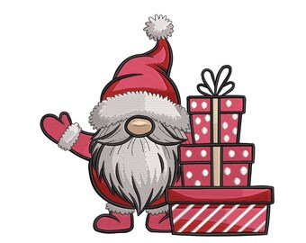 Santa Gnome with Gifts – Christmas Embroidery Design