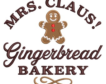 Mrs. Claus Gingerbread Bakery – Holiday machine Embroidery Design