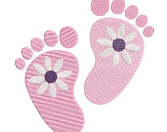 Baby Feet with Flowers Embroidery  design– “cute” Embroidery file