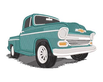 Vintage Classic Car Embroidery Design – Retro Automobile Style embroidery File