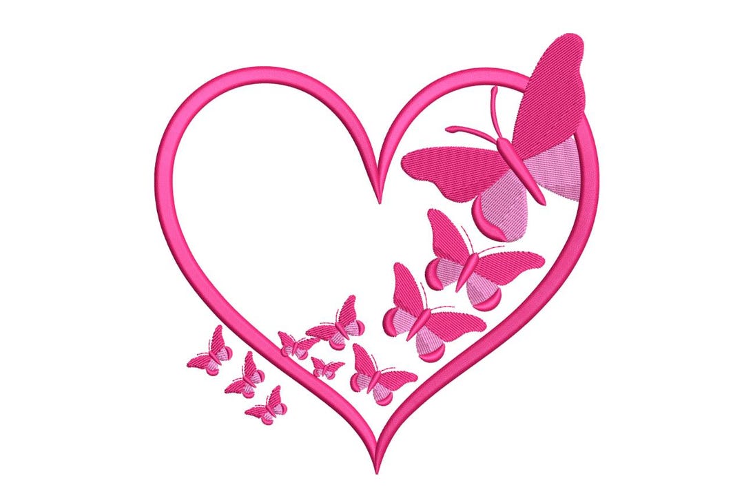 Butterfly Heart – Romantic Embroidery Design Frame - Etsy