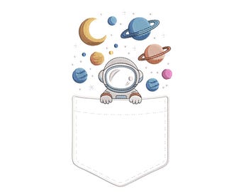 Pocket Astronaut – Space Kids Embroidery Design