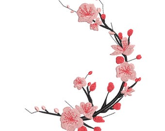 Cherry Blossom Branch Embroidery Design – Sakura Embroidery File