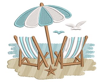 Stickmuster für Strandstühle und Sonnenschirme – Stickdatei