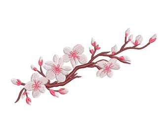 Cherry Blossom Branch Embroidery design– Elegant Floral Embroidery file