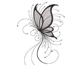 Wunderliche Swirl Schmetterling Stickdatei