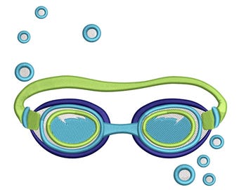 Swimming Goggles Kids – Fun Pool Embroidery Design