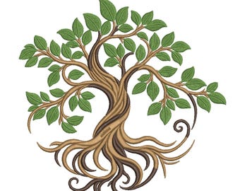 Stickmuster „Baum des Lebens mit Wurzeln“ – Stickdatei für die Stickmaschine