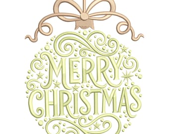 Merry Christmas Ornament – Elegantes Feiertags Stickmuster