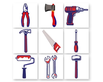 Tool Embroidery Design Set | 9 Work Tools Machine Embroidery Files