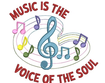 Music Is the Voice of the Soul Embroidery Design-Embroidery Machine File