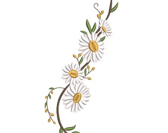 Diseño de bordado de margarita blanca - Diseño de bordado a máquina