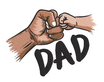 Dad Fist Bump Embroidery Design-Embroidery Machine File