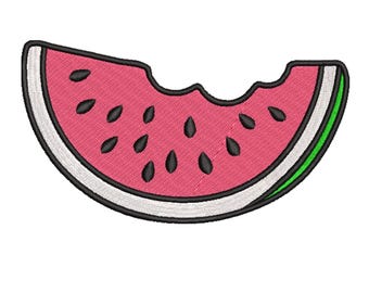 Bitten Watermelon Slice  Embroidery Design-Machine Embroidery Design File