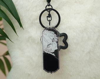 Bungo Stray Dogs Black Acrylic Keychain Dazai Chūya Charms Dark Aesthetic Anime Fanmade Keyring Gift