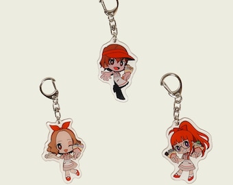 Persona 5 Acrylic Keychain Set Crepe-Themed Fan Art Charms Joker Crow Skull