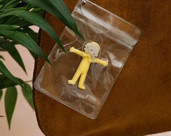 Persona 5 Stretchy Stress Toy Keychain Elastic Yellow Fidget Figure with Acrylic Character Charm