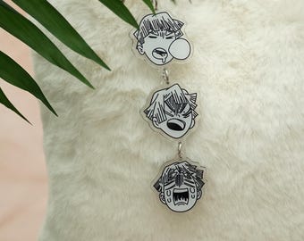 Demon Slayer Sketch Style Keychains Fanmade Tanjiro Zenitsu nosuke Charms