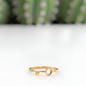 14k Vergoldeter Skelett Schlüsselring - Minimalistischer Stapelschmuck