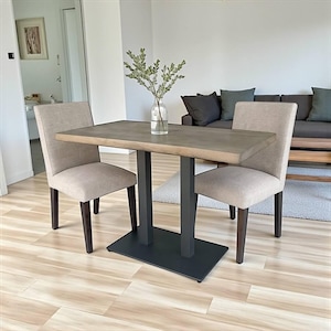 Handmade Solid Wood Dining Table – Industrial Modern Kitchen Table